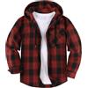 SwissWell Camicie Flanella da Uomo Camicie Quadri con Cappuccio Cerniera Camicia a Maniche Lunghe Felpa con Cappuccio Giacca Camicia da Boscaiolo Lavoro Escursionismo Campeggio
