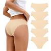 SHARICCA Slip Donna Brasiliana Senza Cuciture Slip Donna Invisibili Morbidi Slip Bikini Donna A Righe 5 Pacco (Multicolore-5P07-G, XL)