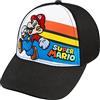 Nintendo Super Mario - Berretto da baseball per bambini 4-12 anni, regolabile, 100% cotone, Arcobaleno Mario, 4-12 anni