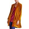 VIVICOLOR Giacca da donna lunga in velluto cardigan vintage con collo a scialle in velluto semplice trench