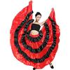 LOLANTA Costume da Sala da Ballo di Flamenco con Gonna Taurina Spagnola Rossa E Nera, Rosso, 180