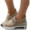 KBOPLEMQ Sneaker da donna con paillette, zeppa, traspiranti, in pizzo, scarpe da corsa estive, per attività all'aria aperta, con glitter, T oro., 39 EU
