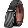 TANGCHAO Cintura Uomo, Cricchetto Fibbia Automatica, larghezza 35mm | Cinta Uomo Senza Buchi Scorrevole, Trim Regolabile, Per Outfit Business E Jeans, Colore Nera E Marrone, Lunghezza 115-145cm