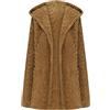 Cocila Women's Loose Long Hooded Coat Warm Plush Cardigan Autumn And Winter Soft Comfortable Clothes Fashionable Sacco Zavorra (Coffee Xxl) Piumino Leggero Donna Cappotto Donna Lungo Invernale