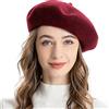 ZLYC Donna Lana Basco Scozzese Stile Francese Berretto