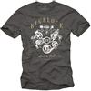 MAKAYA Maglietta Big Block - T-Shirt Motore Camaro SS V8 Charger modellino - Rockabilly Grigio L