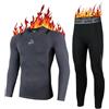 AMZSPORT Set Intimo Termico Uomo, Ideale per Sci e Ciclismo, Asciugatura Rapida e Compressione, Base Layer di Biancheria Intima per Palestra e attività Outdoor, Grigio L
