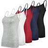 Aomig Canottiera Donna, Canottiera Regolabile Spalline, Canotta Donna Spalline Sottili in Morbida, Maglia Intima Magliette Tank Top Senza Cuciture, Canotte Base Aderente Elegante Canottiere(5pcs-XL)
