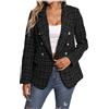 Generisch Blazer, giacca da donna Boucle, con tasche e bottoni, open frontale, in tinta unita, per il tempo libero, sportiva, per le mezze stagioni, antivento, termica, per le attività all'aria aperta