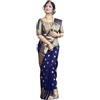 KULIA® Saree Banarasi con blusa non cucita Saree etnico Kanjivaram da donna