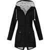 Generico Giacca Impermeabile Donna con Cappuccio Outdoor Giacche Pioggia Antivento Trekking Leggero Giacca Impermeabile Taglie Forti Traspirante Softshell Jacket