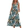Generico Vestito Lungo Estivo Donna in Cotone con Tasche e Senza Maniche Prendisole Elegante Vestiti Boho Casual Dresses Vita Alta Abito Donna Leggero Copricostume Mare Curvy per Spiaggia Lavoro Feste,,
