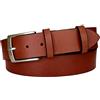 Antonio de Patrizi Cintura Uomo in Cuoio con Doppio Passante, Altezza 4 cm, Vera Pelle Italiana, Produzione Artigianale, Made in Italy, Accorciabile. Fibbia Satinata Made in Italy. (Cognac, 110)