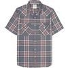 Dubinik®Camicia Uomo Manica Corta Fibra di bambù Casual Quadretti Comoda Bottoni Automatici Cowboy Western Vintage Camicia Grigio Rosse 2XL