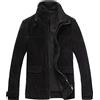 FLAVOR Giacca classica da uomo in pelle con cappotto invernale in pelle scamosciata con colletto rimovibile