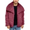 Generisch Cappotto di pelliccia da uomo corto in pelliccia sintetica, cappotto invernale, caldo risvolto, giacca di pelliccia a maniche lunghe, giacca in finta pelliccia, cardigan largo, giacca