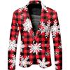 Gefomuofe Giacca natalizia da uomo, per il tempo libero, blazer, costume da festa, moderno, per albero di Natale, giacca comoda, a maniche lunghe, per lavoro, matrimonio, tempo libero, Brick rosso, M