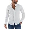 Giosal Camicia Uomo Slim Fit Tinta Unita Vari Colori Cotone Maniche Lunghe (IT, Testo, M, Regular, Regular, Bianco)