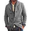 Generic Cardigan da uomo con collo sciallato leggero con bottoni a maglia a coste lavorato a maglia a maniche lunghe Cardigan da uomo a collo sciallato con bottoni a maglia a coste lavorato a maglia a
