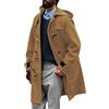 Generisch Cappotto lungo da uomo in lana in stile Dufflecoat - Elegante cappotto con cappuccio con chiusura a bavaglio | Classico cappotto di transizione per un look intelligente