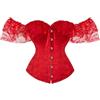 Generic Bustino da donna con lacci, ossato, con reggicalze e ossatura, corsetto overbust bustino lingerie bodyshaper plus body ferretto, Rd1., M