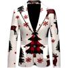 Generico Giacca Natalizia da Uomo Blazer Stampa Albero Natale Cappotto Giubbotto Giacche Monopetto Felpa Colletto Risvolto Giacca Xmas Divertente Abbigliamento per Tempo Libero