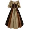 Generico Abiti Halloween Gotici Donna Locandiera Cotone Horror Costumi Medievali Elegante Vestito di Halloween Cerimonia anni 50 Costume Celtici Feste Curvy Abito Rinascimentali Pieghetta da Donna Vintage