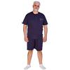 FERRUCCI COMFORT Pigiama Uomo Taglie Comode Serafino Blu a Manica Corta e Pantaloni Corti - 9077-100% Cotone