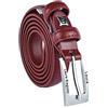 Laura Biagiotti Biagiotti Cintura Donna Sottile in Vera Pelle, Accorciabile con Scatola (Rosso 2 cm, L (115 cm))