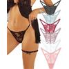 ALL OF ME Lot de 6 G String Tanga Femme Dentelle Sous-vêtements Sexy Lace Underwear Women Panties Multipack,XXL