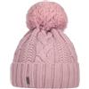 McBURN Giant Berretto con PON Donna - Made in Italy Beanie Invernale Berretti Pompon Lavorato a Maglia Risvolto, Fodera, Fodera Autunno/Inverno - Taglia Unica rosaantico