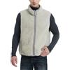 Masrin Teddy - Gilet in pile da uomo senza maniche, con colletto alto, in tinta unita, giacca invernale con chiusura lampo, bianco, L