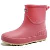 Vagbalena Stivali corti impermeabili da donna Casual Stivali corti impermeabili in gomma Stivali corti da donna e scarpe da pioggia impermeabili da giardino. (Rosa,39)