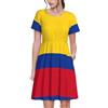 BGSHJVF Abito estivo da donna, con stampa bandiera della Colombia, maxi abito casual, per Pasqua e vacanze al mare, nero, S