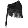 OEUVREBY Donne Danza Del Ventre Hip Sciarpa Paillettes Danza Cintura Nappa Gonna Cintura Bianco 140x41 cm, Nero 140x41 Cm, 140x41 cm