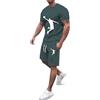 WAZHAKU Tuta da jogging da uomo, streetwear, tuta sportiva da corsa, 2 pezzi, maglietta e pantaloncini da jogging, casual, tuta estiva