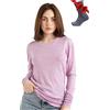 Merino.tech Maglia Termica Donna Lana Merinos - 100% Lana Merino Intimo Donna Leggero, Medio, Pesante con Calzini (Medium, 165 Heather Lilac)