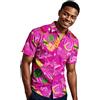 King Kabana Stylish-Camicia-Hawaiana, Manica-Corta, Flamingo-Melon-Style, Rosa, 4XL