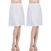 BEAUTELICATE 2 Sottogonna Donna Cotone Cotra Mezza Sottoveste sotto Gonna Antistatica per Abiti Trasparenti Elastico Vita (2pack - Bianca+Bianca - 50cm, XXL)