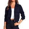 Cicy Bell Giacca da donna per le mezze stagioni, giacca estiva leggera, parka, Blu scuro, S