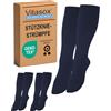 Vitasox 44452 gambaletti a compressione da donna e da uomo, pacco da 2, marine, 39/42