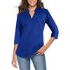 CEASIKERY - Camicetta da Donna con Maniche a 3/4, Scollo a V, Casual