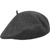 Melegari Berretto Basco Donna | 100% Lana | Margie Beret | Made in EU (Grigio Scuro Melange)