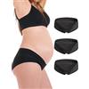 Herzmutter Mutande Premaman Cotone - Oeko Tex 100 - Set da 3 - Gravidanza - Mutandine Premaman - Slip maternità - 5730 (L, 3X Nero)