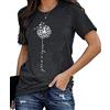tiorhooe Maglietta da donna a forma di leone, con motivo floreale, da donna, carino, casual, a maniche corte, Grigio 3, S