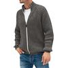 Generic Cardigan da uomo lavorato a maglia maglione spesso maglione spesso con colletto alla coreana giacca di lana lavorato a maglia cardigan unisex fatto a mano caldo foderato in pile cappotto invernale