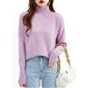 Chanyarn Maglione 100% Lana Merino Donna Autunno Inverno Collo a Finta Caldo Maniche Lunghe Maglione Lavorato a Maglia