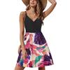 STYLEWORD Abito da Donna con Scollo a V Senza Maniche Abito Estivo Floreale con Spalline Regolabili Abito Longuette Scamiciato Abito da Spiaggia con Tasche