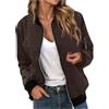 Generico Giacca Primaverile Donna, Giacca Mezza Stagione Donna, Giacche Primaverili Elegante Bomber Leggera Giubbotto a Vento Cappotto Con Zip
