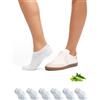 DANISH ENDURANCE Fantasmini Uomo Donna in Bamboo, Calzini Corti Estivi e Traspiranti, Unisex, 6 Paia, Bianco, 48-51